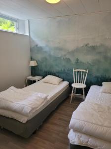 Säng eller sängar i ett rum på Bokskogens Guesthouse