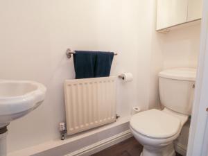 a bathroom with a white toilet and a sink at Swallow Cottage in Herne Bay +23 photos