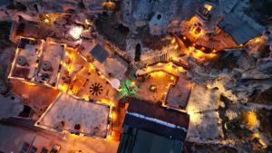 an overhead view of a city at night at Cappadocia Nar Cave House & Swimming Pool in Nevşehir