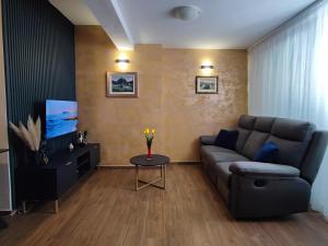 Televízia a/alebo spoločenská miestnosť v ubytovaní Apartment with sea view