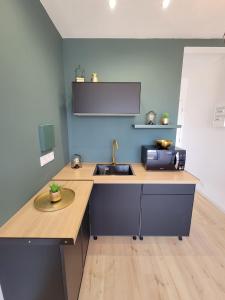 a kitchen with a sink and a counter top at Le studio tendance in Albi