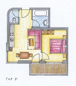The floor plan of Appartements Fortuna