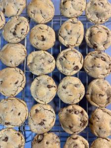 a bunch of cookies sitting on a cooling rack at Country Sunshine Bed and Breakfast in Durango