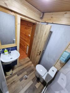 a bathroom with a toilet and a sink at Apartments Tango in Kolašin