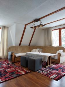 a living room with a bed and a couch at Chalet Tupara in Vlasic
