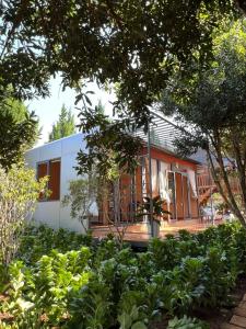 a house in a garden with trees and bushes at Mongo Garden in Da Lat