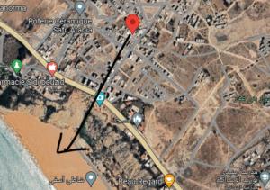 eine Karte mit dem ungefähren Standort des Absturzes in der Unterkunft Romantic apartment near sea in Safi, Morocco in Safi