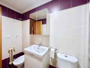 a bathroom with a sink and a toilet and a mirror at Espléndido Apartamento con Wifi in Granada