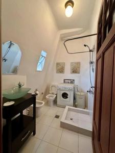 a bathroom with a sink and a toilet and a shower at Penthouse en Buenos Aires in Buenos Aires