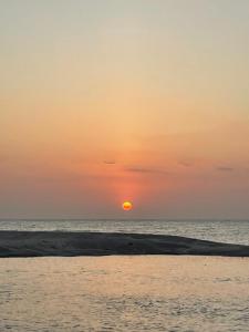 a sunset over the ocean with the sun in the horizon at San Carlos Surf Resort & Eco Lodge in San Carlos