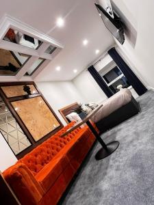 an overhead view of a living room with a couch at 53 Luxury Rooms in Maynooth