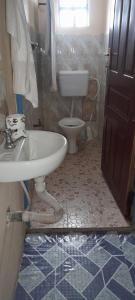 a bathroom with a sink and a toilet at Lk home in Nanyuki