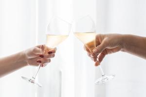 two people holding glasses of white wine at SERENA PALACE SUPERIOR ROOMS in Mazara del Vallo