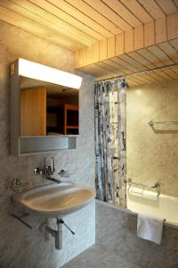 a bathroom with a sink and a shower at Apartment Lenkstrasse 6 C in Lenk