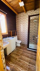 a bathroom with a toilet and a sink and a shower at hakuna matata in Dahab