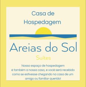 a poster of the acias do soil website at Areias do Sol Suítes in Florianópolis