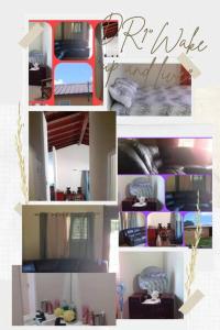 a collage of pictures of a bedroom and a living room at D'RESORT WAKE UP AND LIVE YAH in Spanish Town