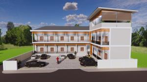a rendering of a house with cars parked in front at NIRAN Hotel & Residence in Ban Talai