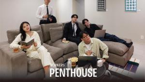 a group of people sitting on a couch at Workers Hotel Ansan by AANK in Ansan