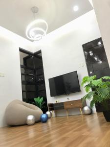 TV a/nebo společenská místnost v ubytování Tiny House Air BnB