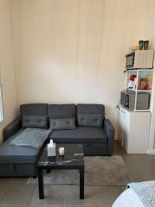 sala de estar con sofá y mesa de centro en Studio Porte de Paris 15e, en Issy-les-Moulineaux