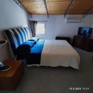 1 dormitorio con cama, sofá y TV en Villa Berio Uno - Papà, en Villa Viani