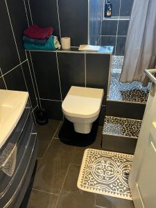 ストラスブールにあるle couventの小さなバスルーム(トイレ、シャワー付)