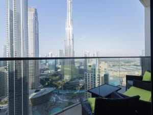 a view of a city skyline from a building at MH- Act - Burj View 3BHK-REF4008 in Dubai