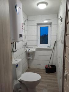 A bathroom at Svečių namelis