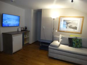 TV a/nebo společenská místnost v ubytování Landhaus Alpengruss