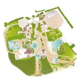 a conceptual plan of a garden with a swimming pool at Le CaRaMeLle di Baratti in Baratti