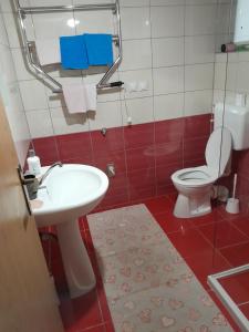 bagno con lavandino bianco e servizi igienici di Vikendica Stars a Jahorina