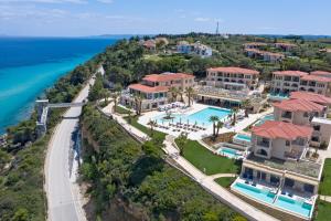 an aerial view of the villas and the ocean at Cora Hotel & Spa in Afitos