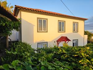 a house with a bunch of bushes in front of it at Casa Anjos Holiday Cottages in Areias