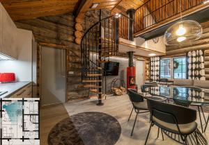 Posezení v ubytování Levikaira Apartments - Log Cabins