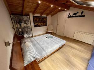 een slaapkamer met een bed in een kamer bij Chalet del Roble in Biescas