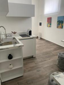 eine Küche mit Spüle und Arbeitsplatte in der Unterkunft Residenza da Mimi' in Ercolano