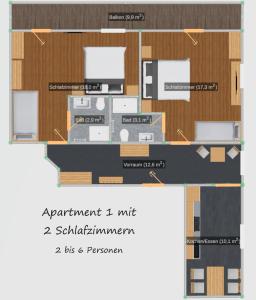 The floor plan of Apart Berghof Steinbock