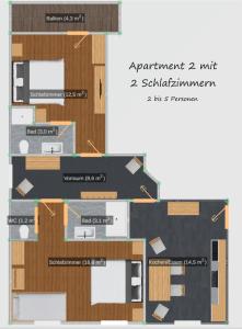The floor plan of Apart Berghof Steinbock