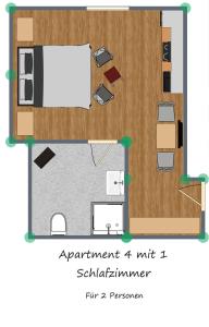The floor plan of Apart Berghof Steinbock