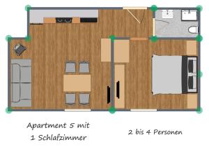 The floor plan of Apart Berghof Steinbock