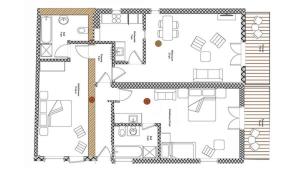 een plattegrond van een huis bij Art-Lodge Kunstpension in Afritz