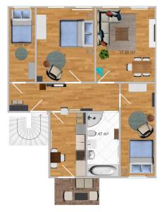 a floor plan of a house at Ferienwohnung für 8 mit Balkon in Erfurt