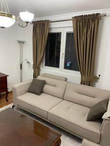 ein Wohnzimmer mit einem Sofa und einem Fenster in der Unterkunft Ema Guest House in Plav