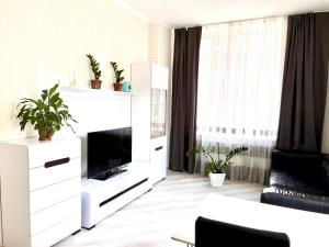 Televízia a/alebo spoločenská miestnosť v ubytovaní OSapart Beautiful apartment in a complex Semycvit