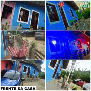 uma colagem de fotos de casas em cores diferentes em Casa da Marlene em Guaramiranga