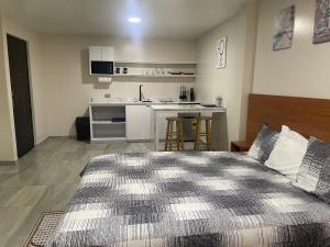 Kuchyň nebo kuchyňský kout v ubytování Apartamentos AEROPUERTO