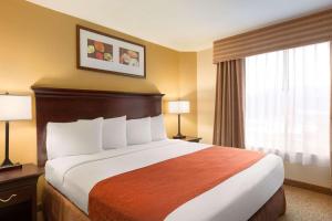 a hotel room with a large bed and a window at Country Inn & Suites by Radisson, Savannah I-95 North in Port Wentworth