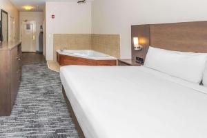 a hotel room with a bed and a bath tub at Country Inn & Suites by Radisson, Smyrna, GA in Smyrna