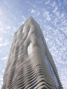 a tall building with a tie on top of it at Radisson Blu Aqua Hotel, Chicago in Chicago